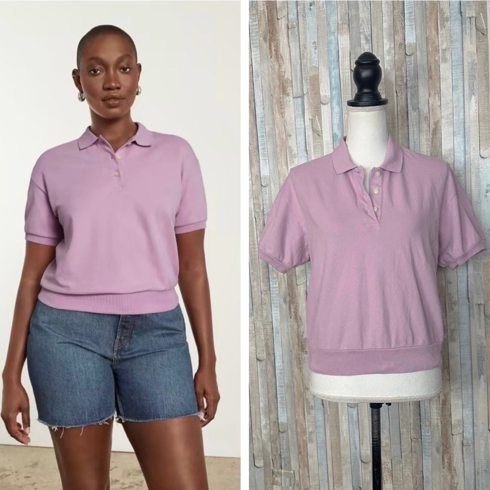 Everlane lavender oversized polo cotton shirt
